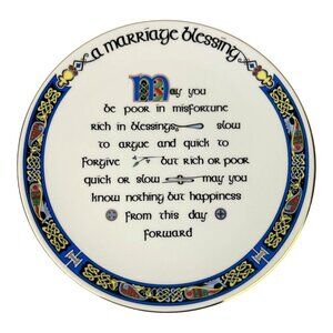 Royal Tara Ireland Marriage Blessings Plate Decorative 8.75" Fine Bone China